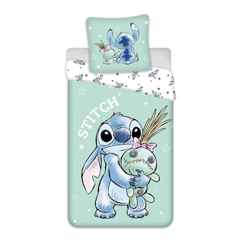 Disney Lilo & Stitch Wende-Bettwäsche-Set Bettbezug 135x200 Kissenbezug 80x80cm Baumwolle 'Stitch and Scrump' Disney Lilo & Stitch Wende-Bettwäsche-Set Bettbezug 135x200 Kissenbezug 80x80cm Baumwolle 'Stitch and Scrump'