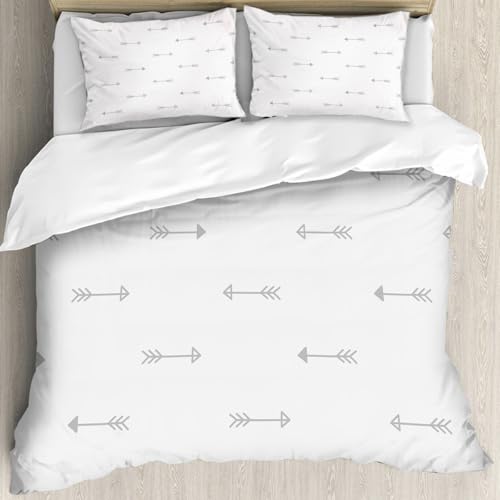 MJNLYDAO Sleeptime 100% Baumwolle Bettwäsche - Bettbezüge mit Reißverschluss - Set mit 2 Kissenbezüge,Bogen-Pfeil -Muster. Einfache Illustration des Bogen-Pfeil-Vektormusters für das We,228x264 cm
