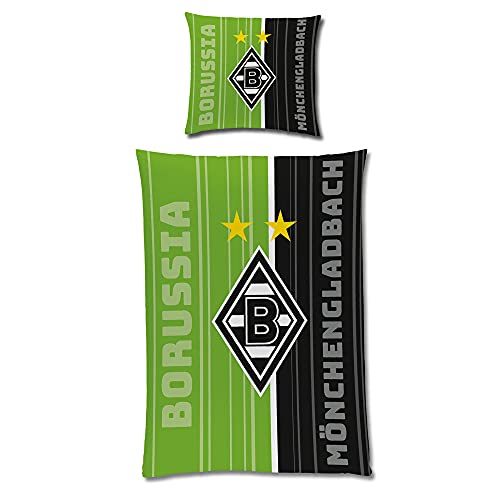 BERONAGE Borussia Mönchengladbach Wende-Bettwäsche Fohlen-Elf 135x200+80x80 Linon VFL RV