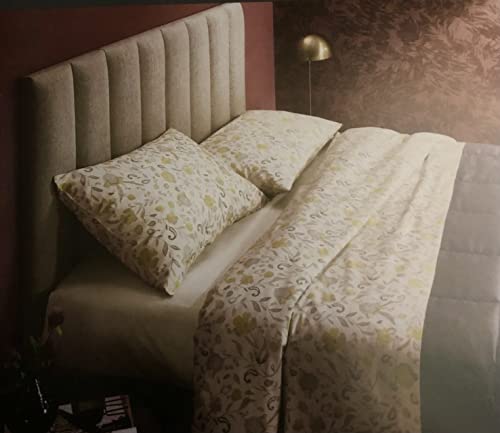 Zucchi - Warme Bettwäsche für Doppelbett aus Baumwolle  DEGE  240 x 280 cm mit Ecken 175 x 200 cm + 2 Kissenbezüge Farbe Y1 Gelb