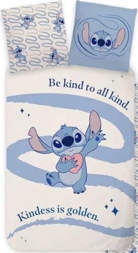 Disney Lilo & Stitch Wende-Bettwäsche-Set Bettbezug 135x200 Kissenbezug 80x80 Baumwolle Kinder-Bettzeug