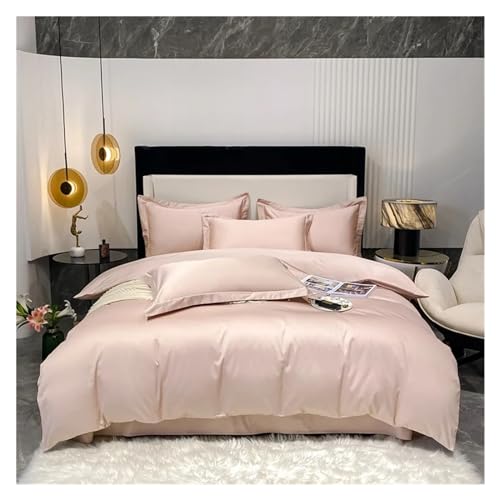 Bett, Bettwäsche aus 100% ägyptischer Baumwolle, Queen-Size-Größe, 4-teilig, einfarbig, Bettbezug, Bettlaken, Kissenbezüge, Spannbettlaken-Sets