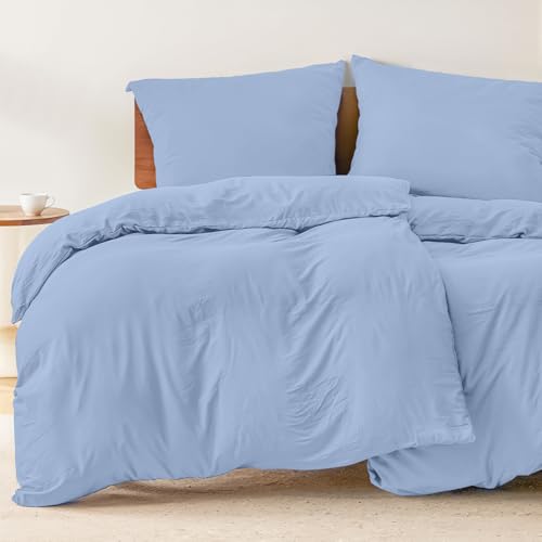 Dreamzie - Bettwäsche 135x200 cm 4teilig mit Kissenbezügen 80x80 cm Blau - Bettbezug 135x200 Einzelbett aus 100% Mikrofaser - Zertifiziert ohne Chemikalien (Oeko TEX)