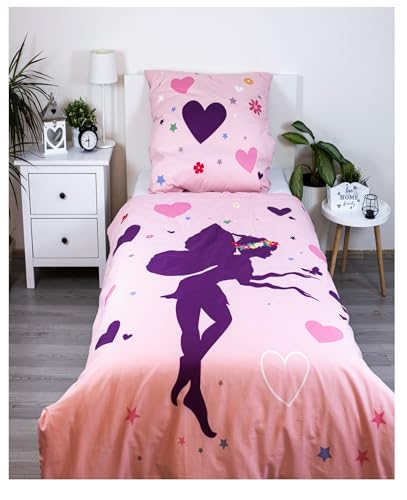 Theonoi Set 2 teilig Kinder Bettwäsche Bettbezug Wendebettwäsche 135x200 80x80 Baumwolle Öko-Tex Deutsche Standardgröße Fee Elfe Fairy