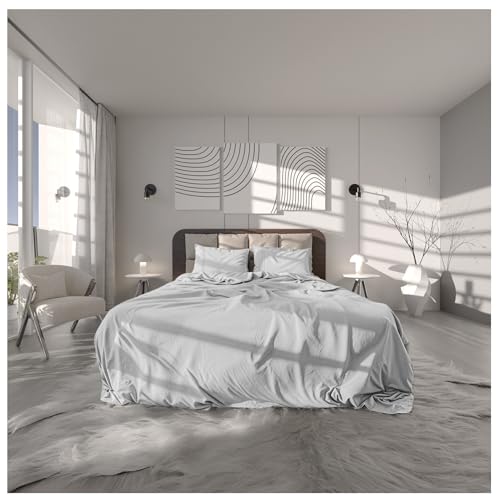 Dreamers Den Bettwäsche 135x200 cm, Bettbezug, Perkal aus 100% ägyptischer Baumwolle, allergikergeeignet, weich, mit Kissenbezug 80x80 cm, Weiß