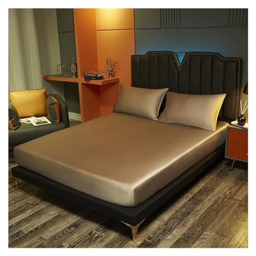 Spannbettlaken Spannbettlaken aus Maulbeerseide, tief, 25 cm, Matratzenbezugsgröße aus echter Seide, luxuriöse High-End-Bettwäsche(Khak i,160x200x25cm) Spannbettlaken Spannbettlaken aus Maulbeerseide, tief, 25 cm, Matratzenbezugsgröße aus echter Seide, luxuriöse High-End-Bettwäsche(Khak i,160x200x25cm)