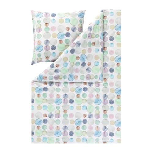 ESTELLA Kuschelflanell Bettwäsche Colour Dots grün