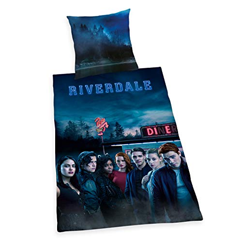 Herding Riverdale Bettwäsche-Set, Wendemotiv, Kopfkissenbezug 80 x 80 cm, Bettbezug 135 x 200 cm, Baumwolle/Renforcé, Mehrfarbig