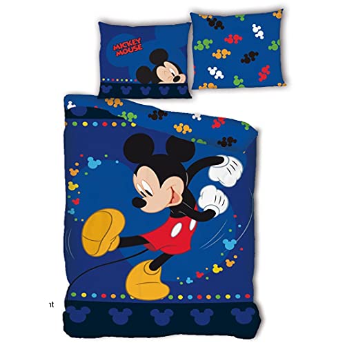 Bettwäsche-Set Mickey Mouse 'Jump', Bettbezug 140 x 200 cm mit Kissenbezug 63 x 63 cm, Disney