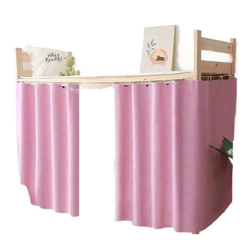 YUSUZH Studentenwohnheim Verdickter Bettvorhang Blackout Tuch Einfarbig for Bettwäsche Zelt Bett Baldachin Schule Bettnetze für Studentenwohnheime(Pink,1 pc H1.5m)