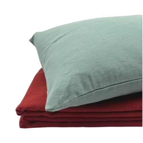 JOWOLLINA Bettwäsche-Set, Landhaus, Soft Washed Finish, Halbleinen (Lava Falls/Mint-Basil, 155x220 cm, 80x80 cm) JOWOLLINA Bettwäsche-Set, Landhaus, Soft Washed Finish, Halbleinen (Lava Falls/Mint-Basil, 155x220 cm, 80x80 cm)