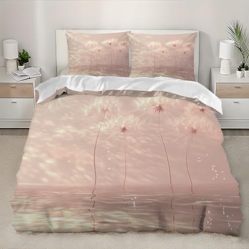 3D-Druck Bettwäsche 240x220 cm Atmungsaktivem Mikrofaser Einfache Pusteblume Bettbezüge, Superweiches Hypoallergen Bettbezug Licht- Und Schatteneffekte 3 teilig Mit Kinder Jugend Bettwäsche