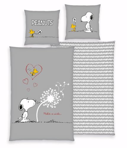 Herding Bettwäsche Peanuts 80 x 80 cm + 135 x 200 cm 100% Baumwolle mit Reißverschluss Herding Bettwäsche Peanuts 80 x 80 cm + 135 x 200 cm 100% Baumwolle mit Reißverschluss
