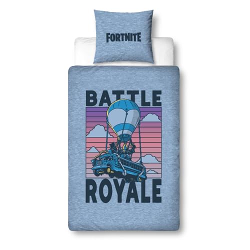 Bettwäsche Fortnite 135x200   Teenager Gaming Geschenkidee Battle Royale 1x Kissenbezug 80x80 + 135x200, mit Reißverschluss   Wende Motiv   Fanartikel Teenager Geschenk Jungen Mädchen