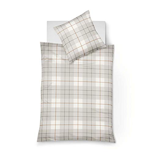 fleuresse Edelflanell Bettwäsche Lech Anderson Muschel 1 Bettbezug 240 x 220 cm + 2 Kissenbezüge 80 x 80 cm