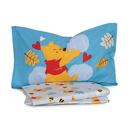 Bettwäsche Winnie the Pooh Disney Caleffi Flanell für Einzelbett Q216 hellblau