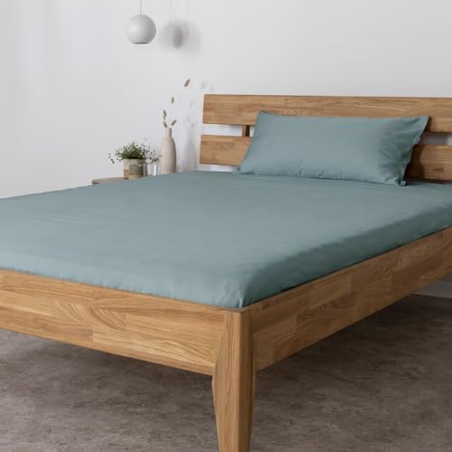 AGAPIE - Bambus Lyocell Spannbettlaken 90x200x35 cm - Salbei-Grün, 100% Bio Oeko-Tex 100, für Allergiker, Antibakteriell, Ganzjahres-Bettwäsche, Atmungsaktiv, Geruchshemmend, Besonders sanft