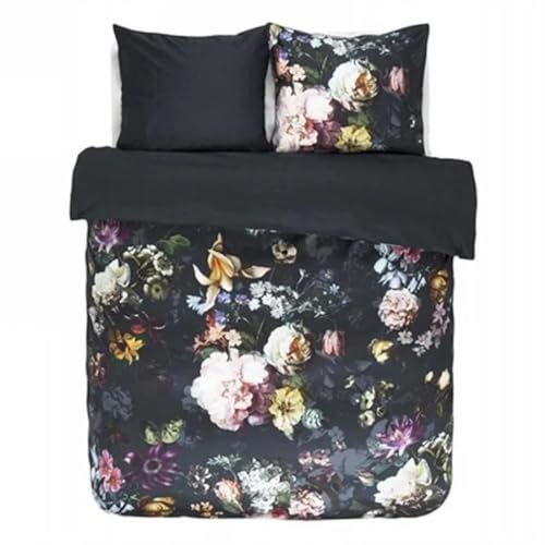 ESSENZA, Bettwäsche, wendbar, 260 x 240 cm + 2 Kopfkissenbezüge 65 x 65 cm, Modell Blumen, doppelter Umschlag, Satin, 100 % Baumwolle, waschbar bis 60 °C, trocknergeeignet