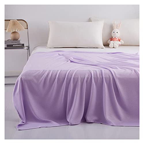 Bettwäsche aus Eisseide Sommer-Bambusfaser-EIS-Se ide-dünne Decke Rautenförmiges Faser-Handtuch-Baby-Klima anlage-Decke for Betten für Zuhause(Purple,150x200cm( 59x78inch))