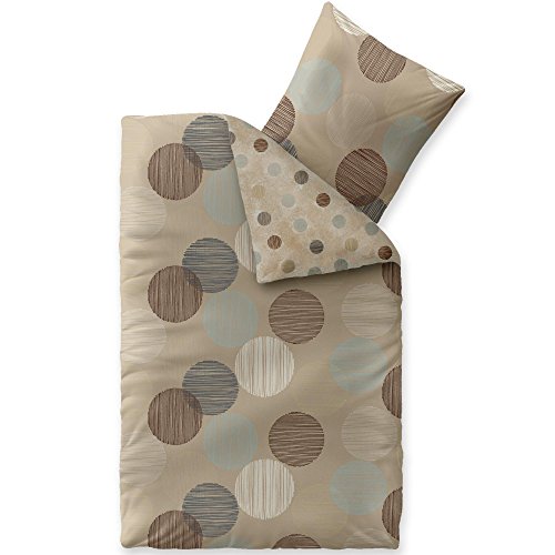 CelinaTex Style Bettwäsche 155 x 220 cm 2teilig Mikrofaser Bettbezug Fabia Punkte beige braun
