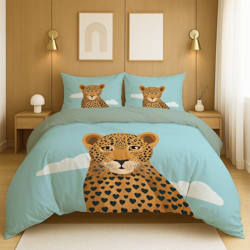 Wendebettwäsche Drucken Blau Gelb Bettwäsche-Sets Comic Einfach Hell Leopard Mehrfarbig Tröster Abdeckung Für Jugendliche Kinder Schlafzimmer Duvet Cover H 200 x B 200cm Wendebettwäsche Drucken Blau Gelb Bettwäsche-Sets Comic Einfach Hell Leopard Mehrfarbig Tröster Abdeckung Für Jugendliche Kinder Schlafzimmer Duvet Cover H 200 x B 200cm