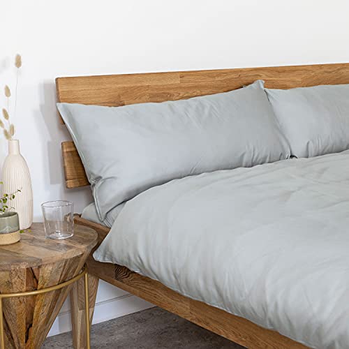 AGAPIE - Bambus Lyocell Kopfkissenbezug 80x40 cm - Hell-Grau, 100% Bio Oeko-Tex 100, für Allergiker, Antibakteriell, Ganzjahres-Bettwäsche, Atmungsaktiv, Geruchshemmend, Besonders sanft