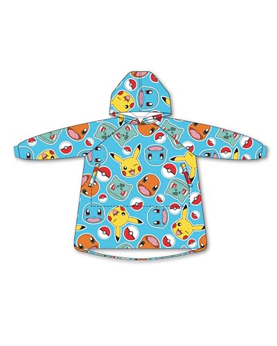 Pokemon Geschenk Kapuzen-Fleecedecke 75x70 cm, Pikachu & Friends, Geschenkidee für Kinder 6-9 Jahre, Hoodie Flauschdecke mit Kapuze und Tasche, Fanartikel Gaming - flauschig, weich & kuschelig