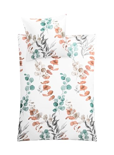 Kleine Wolke Bettwäsche Satin FABALES Eucalyptus 135 x 200 cm und 80 x 80 cm