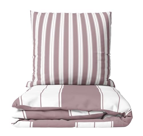 Leonado Vicenti 4tlg. Bettwäsche Set Flieder 135x200 cm Bezug 80x80 cm Kissenbezug gestreift Baumwolle mit verdecktem Reißverschluss Wendebettwäsche Leonado Vicenti 4tlg. Bettwäsche Set Flieder 135x200 cm Bezug 80x80 cm Kissenbezug gestreift Baumwolle mit verdecktem Reißverschluss Wendebettwäsche