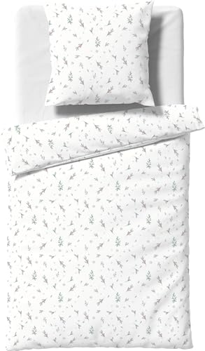 Fleuresse Bettwäsche Feinbiber wollweiß Größe 1x 135x200 cm + 1x 80x80 cm