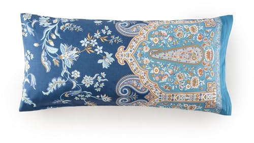Bassetti Indian Roses Kissenhülle zu Bettwäsche aus 100% Baumwollsatin in Farbe Blue B2, Maße: 40x80 cm   9333309