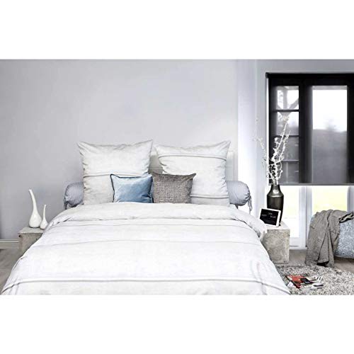 HNL Living Raf Mako-Satin-Bettwäsche Grau 135x200 + 80x80