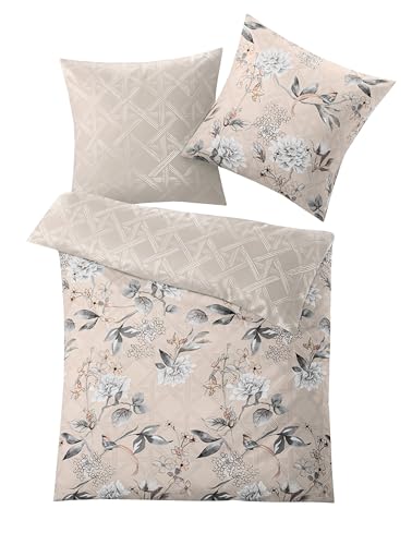 Kleine Wolke Bettwäsche Satin, Kessia Taupe, 1-155x220 /1-80x 80