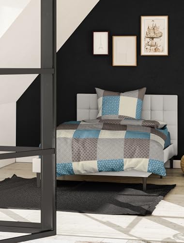 Bierbaum Bettwäsche 6277, Renforcé, 100% Baumwolle, designed in Germany, mokka 04, 135 x 200 + 80 x 80 cm