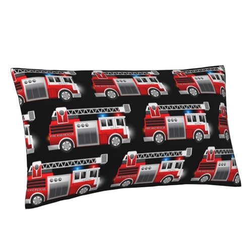 Xiso Ver Feuerwehr- und Rettungswagen-Kissenbezü ge, luxuriös, Queen-Size-Größe, 50,8 x 91,4 cm, ultraweich, mit Hotelverschluss, beleben Ihre Bettwäsche und genießen Sie einen fantastischen Schlaf
