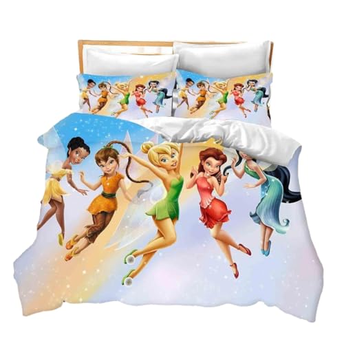 Anime Fee Girl Bettwäsche 135x200, Mit Kissenbezug, 3D Digital Print Mikrofaser Bettwäsche-Sets Für Mädchen Teenager Jugendliche (A1,135x200 cm + 80x80 cm)