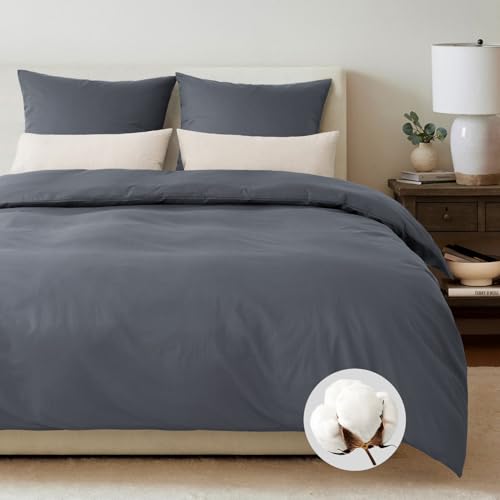 Duvetnova Bettwäsche 155x220 Baumwolle Grau,Bettwäsche Grau 1 Bettbezug 155x220 Baumwolle + 1 Kissenbezug 80x80 cm,ÖKO-TEX Bettwäsche-Sets 100% Baumwolle Einfarbig mit Reißverschluss Duvetnova Bettwäsche 155x220 Baumwolle Grau,Bettwäsche Grau 1 Bettbezug 155x220 Baumwolle + 1 Kissenbezug 80x80 cm,ÖKO-TEX Bettwäsche-Sets 100% Baumwolle Einfarbig mit Reißverschluss