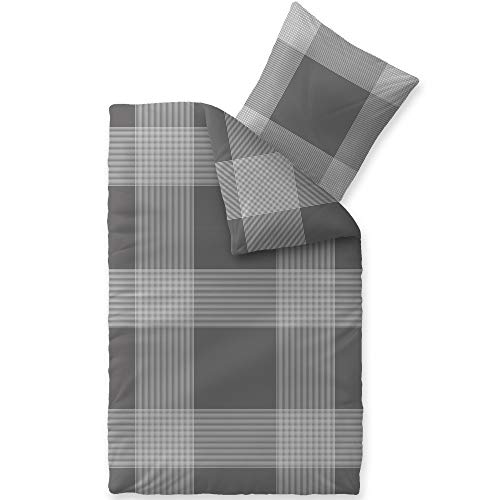 CelinaTex Touchme Biber Bettwäsche 135 x 200 cm 2teilig Baumwolle Bettbezug, Set, Bettgarnitur für Sommer und Winter, ganzjährig, pflegeleicht, Stine Karo grau anthrazit CelinaTex Touchme Biber Bettwäsche 135 x 200 cm 2teilig Baumwolle Bettbezug, Set, Bettgarnitur für Sommer und Winter, ganzjährig, pflegeleicht, Stine Karo grau anthrazit