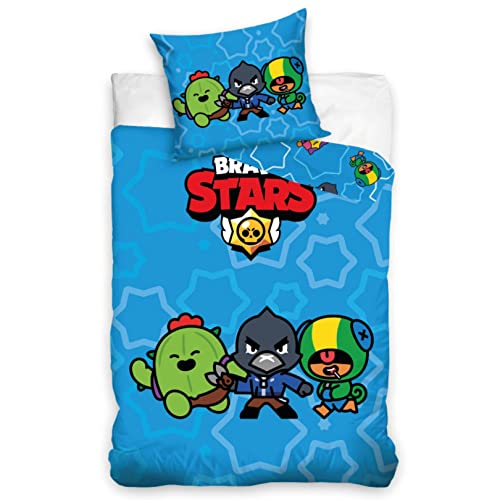 Brawl Stars Bettwäsche 135x200 + 80x80 Figuren Gamer · 100% Baumwolle · Teenager Kinder-Bettwäsche Fanartikel…
