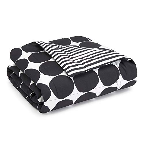 Marimekko - Überwurfdecke, weiche und gemütliche Alternative Daunendecke, Moderne und stilvolle Wohnkultur für Bett oder Couch (Pienet Kivet schwarz, übergroßer Überwurf)