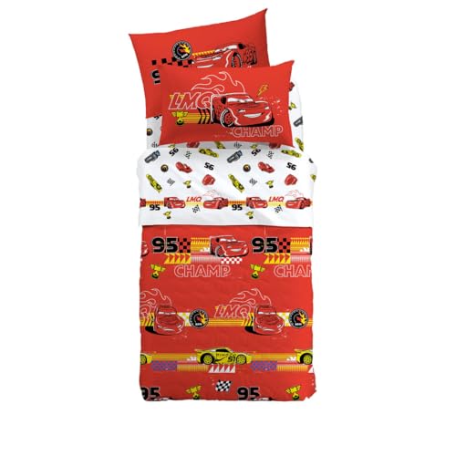 Caleffi Bettwäsche für Einzelbett, 100 % Baumwolle, Disney Cars 95