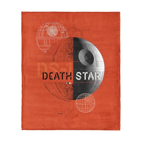 Star Wars Klassische Todesstern-Überwurfdecke , ultraweiches Seiden-Fleece, leicht, warm, Galaxy-Thema, Bettwäsche für Kinder oder Erwachsene, gemütliche Couch, Bett oder Reisedecke, 127 x 152,4 cm