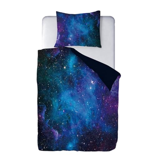Ulticool – Bettbezug – Galaxis-Astronaut Universum Planeten Sterne – 140 x 200 cm – Kissenbezug 60 x 70 cm – für Bettdecke 1 Person Zimmer - Kleinkinder Kinder Jungen Mädchen – Blau Ulticool – Bettbezug – Galaxis-Astronaut Universum Planeten Sterne – 140 x 200 cm – Kissenbezug 60 x 70 cm – für Bettdecke 1 Person Zimmer - Kleinkinder Kinder Jungen Mädchen – Blau