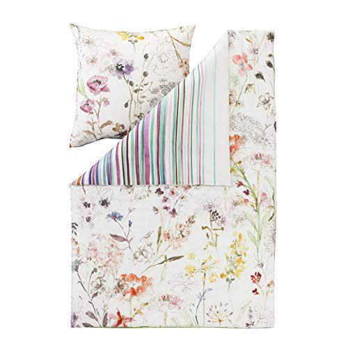 Estella Mako-Satin Wendebettwäsche Floral Multicolor 1 Bettbezug 135 x 200 cm + 1 Kissenbezug 80 x 80 cm
