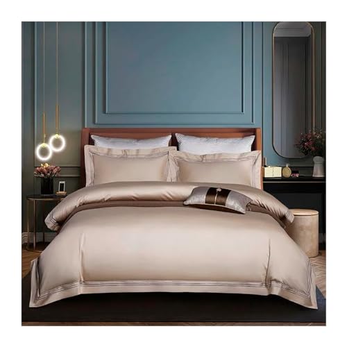 GJGHKLHL Deluxe Bettwäsche-Set aus 1000TC ägyptischer Baumwolle, 4/6-teilig, for Doppelbett, Queen-Size-Bett, bestickter Bettbezug, Kissenbezug(5,200X230cm 4Pcs)