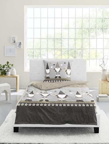 Bierbaum Bettwäsche 4104, Fein-Biber, Designed in Germany, Natur 80, 135x200 + 80x80 cm