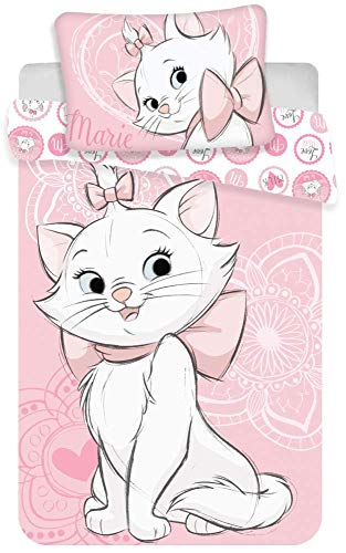 Disney KinderBettwäsche Set Marie Aristocats Hell Rosa 140x200 cm