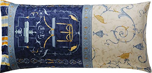 Bassetti OPLONTIS Kissenhülle zu Bettwäsche aus 100% Baumwollsatin in der Farbe Blau v.9, Maße: 40x80 cm - 9226995