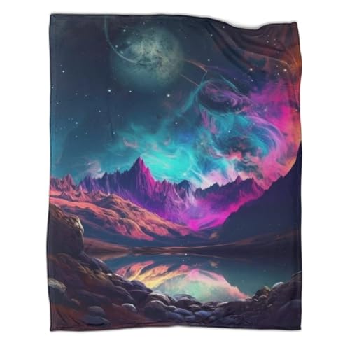 Weiche, warme Fleece-Überwurfdecke für Kinder und Erwachsene, „Swirling_Twilight“, Überwurfdecke für Paare, Bettwäsche für Bettcouch, 100% Mikrofaser, 200 x 230 cm