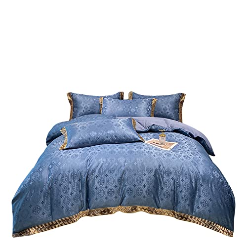 BettwäSche 200x200 Weiß,SeidenbettwäSche Set,BettwäSche-Set Aus Seide, Satin, Baumwolle, Luxus-Bett-Set, Bett-/Flachlaken, BettüBerwurf-Set, Kissenbezug, Bettbezug, EuropäIsches Palast-BettwäSche-Set
